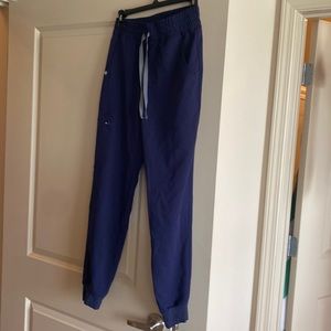 Figs navy blue high waisted joggers size xs